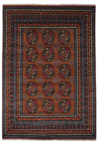  205X295 Afghan Fine Rug Black/Dark Red Afghanistan Carpetvista
