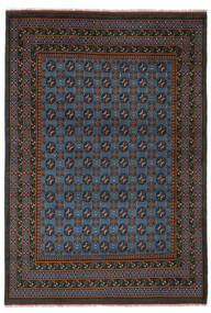  201X291 Afghan Fine Vloerkleed Zwart/Donkerblauw Afghanistan Carpetvista