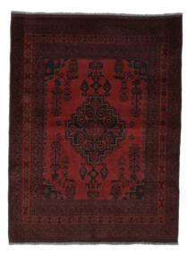 絨毯 オリエンタル アフガン Khal Mohammadi 151X196 ブラック/ダークレッド (ウール, アフガニスタン)