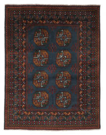 149X193 Χαλι Ανατολής Afghan Fine Μαύρα/Σκούρο Κόκκινο (Μαλλί, Αφγανικά) Carpetvista