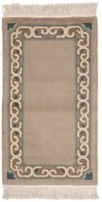 Nepal Original Rug 90X160 Brown/Beige Wool/Bamboo Silk, Nepal/Tibet Carpetvista