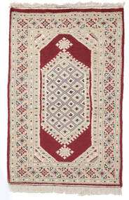 75X113 Pakistan Buchara 2Ply Teppich Orientalischer Beige/Dunkelrot (Wolle, Pakistan) Carpetvista