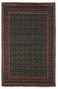  196X296 Afghan Fine Rug Black/Dark Red Afghanistan Carpetvista