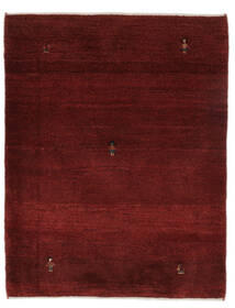 Gabbeh Persisch Teppich 111X140 Schwarz/Dunkelrot Wolle, Persien/Iran Carpetvista