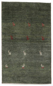 絨毯 ペルシャ ギャッベ ペルシャ 80X128 ブラック/ダークグリーン (ウール, ペルシャ/イラン)