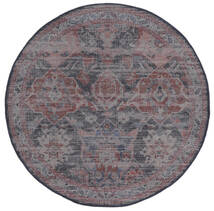 Shirin Oriental Washable Ø 160 Dark Blue/Burgundy Red Round Rug