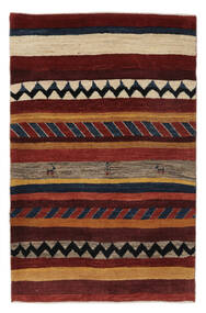 絨毯 ペルシャ ギャッベ ペルシャ 100X153 ブラック/ダークレッド (ウール, ペルシャ/イラン)