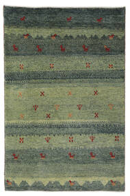  97X146 Striped Shaggy Rug Small Gabbeh Persia Wool, Carpetvista