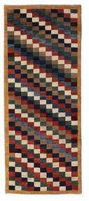 Gabbeh Persisch Teppich 76X184 Läufer Schwarz/Dunkelrot Wolle, Persien/Iran Carpetvista