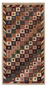 95X182 絨毯 ギャッベ ペルシャ モダン 廊下 カーペット ブラック/茶色 (ウール, ペルシャ/イラン) Carpetvista