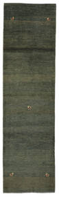 Gabbeh Persia Rug 77X279 Persian Wool Black/Dark Green Small Carpetvista