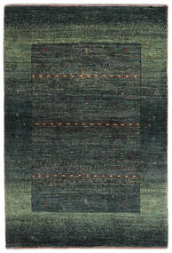77X116 Loribaft Fine Persisch Teppich Moderner Schwarz/Dunkelgrün (Wolle, Persien/Iran) Carpetvista