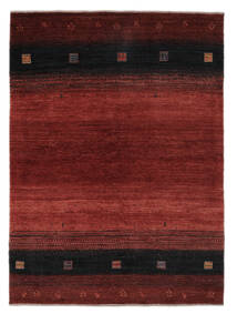 126X173 Loribaft Fine Persisch Teppich Moderner Schwarz/Dunkelrot (Wolle, Persien/Iran) Carpetvista