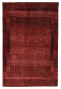 122X184 Tapete Loribaft Fine Persa Moderno Vermelho Escuro/Preto (Lã, Pérsia/Irão) Carpetvista