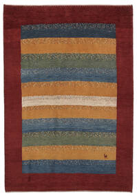  137X200 Striped Shaggy Rug Small Gabbeh Persia Wool, Carpetvista