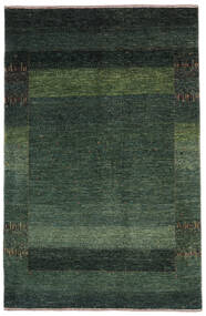 84X127 Loribaft Fine Persia Rug Modern Black/Dark Green (Wool, Persia/Iran) Carpetvista