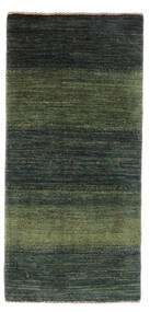 絨毯 Loribaft Fine ペルシャ 70X146 ブラック/ダークグリーン (ウール, ペルシャ/イラン)