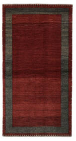 100X193 Loribaft Fine Persisch Teppich Moderner Schwarz/Dunkelrot (Wolle, Persien/Iran) Carpetvista