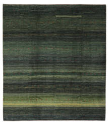 262X290 Χαλι Loribaft Fine Περσία Σύγχρονα Μαύρα/Σκούρο Πράσινο Μεγαλα (Μαλλί, Περσικά/Ιρανικά) Carpetvista