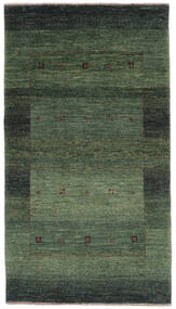  Loribaft Fine Persia Tappeto 77X138 Persiano Di Lana Nero/Verde Scuro Piccolo Carpetvista