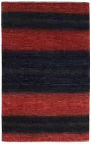 84X133 Koberec Loribaft Fine Perské Moderní Černá/Tmavě Červená (Vlna, Persie/Írán) Carpetvista