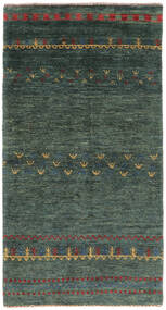  Loribaft Fine Persia Tappeto 70X135 Persiano Di Lana Nero/Verde Scuro Piccolo Carpetvista