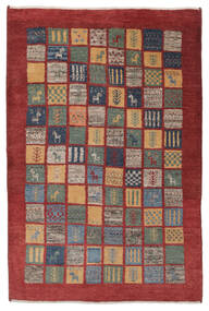 絨毯 ペルシャ ギャッベ ペルシャ 101X152 ダークレッド/茶色 (ウール, ペルシャ/イラン)