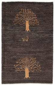 絨毯 ペルシャ ギャッベ ペルシャ 96X150 ブラック/茶色 (ウール, ペルシャ/イラン)