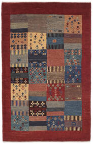 絨毯 ペルシャ ギャッベ ペルシャ 100X157 ダークレッド/ブラック (ウール, ペルシャ/イラン)