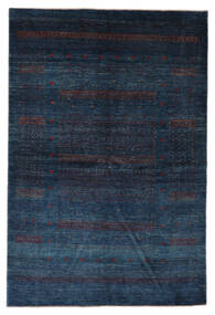 198X294 Tapete Loribaft Fine Persa Moderno Preto/Azul Escuro (Lã, Pérsia/Irão) Carpetvista