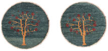 Ø 40 Gabbeh Persia Rug Modern Round Black/Dark Teal (Wool, Persia/Iran) Carpetvista