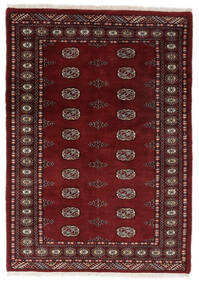 139X196 絨毯 オリエンタル パキスタン ブハラ 3Ply ブラック/ダークレッド (ウール, パキスタン) Carpetvista