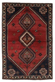 160X240 絨毯 オリエンタル シラーズ ブラック/ダークレッド (ウール, ペルシャ/イラン) Carpetvista