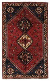 155X256 Shiraz Teppe Orientalsk Svart/Mørk Rød (Ull, Persia/Iran)