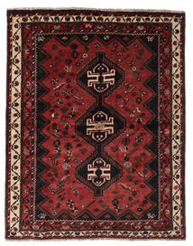 Alfombra Oriental Shiraz 186X230 Negro/Rojo Oscuro (Lana, Persia/Irán)