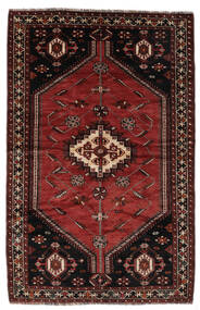 165X253 Tapis D'orient Shiraz Noir/Rouge Foncé (Laine, Perse/Iran) Carpetvista