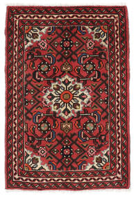 Hosseinabad Teppich 64X94 Schwarz/Dunkelrot Wolle, Persien/Iran Carpetvista