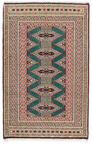  Orientalischer Turkaman Teppich 61X95 Schwarz/Dunkelrot Wolle, Persien/Iran Carpetvista