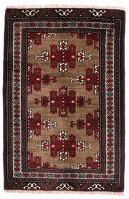  Oosters Turkaman Vloerkleed 57X84 Zwart/Donkerrood Wol, Perzië/Iran Carpetvista