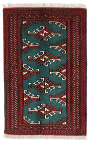 Turkaman Teppe 61X93 Svart/Mørk Rød Ull, Persia/Iran Carpetvista