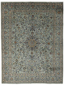  Kashan Fine 297X390 Perzsa Gyapjúszőnyeg Zöld/Fekete Nagy Carpetvista