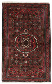 93X155 Hamadan Teppich Orientalischer Schwarz/Dunkelrot (Wolle, Persien/Iran) Carpetvista