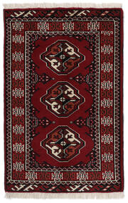絨毯 トルクメン 62X95 ブラック/ダークレッド (ウール, ペルシャ/イラン)