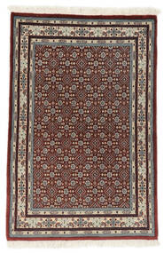  Persischer Moud Teppich 78X115 Schwarz/Dunkelrot (Wolle, Persien/Iran)