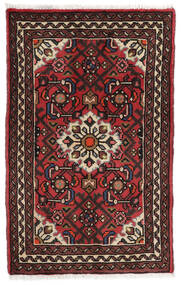  Persisk Hosseinabad Teppe 60X94 Svart/Mørk Rød Carpetvista