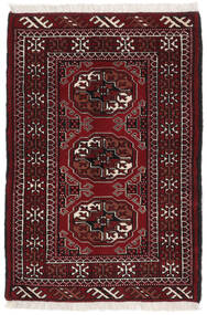 Tapis Turkaman 65X95 Noir/Rouge Foncé (Laine, Perse/Iran)