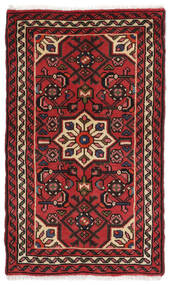 58X98 Tapete Hosseinabad Oriental Preto/Vermelho Escuro (Lã, Pérsia/Irão) Carpetvista