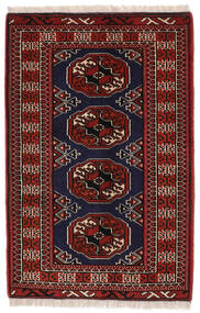  Oosters Turkaman Vloerkleed 57X86 Zwart/Donkerrood Wol, Perzië/Iran Carpetvista