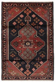 絨毯 オリエンタル ハマダン 114X169 ブラック/ダークレッド (ウール, ペルシャ/イラン)
