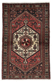 Dywan Orientalny Hamadan 98X155 Czarny/Ciemnoczerwony (Wełna, Persja/Iran)